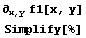 ∂_ (x, y) f1[x, y]  Simplify[%] 